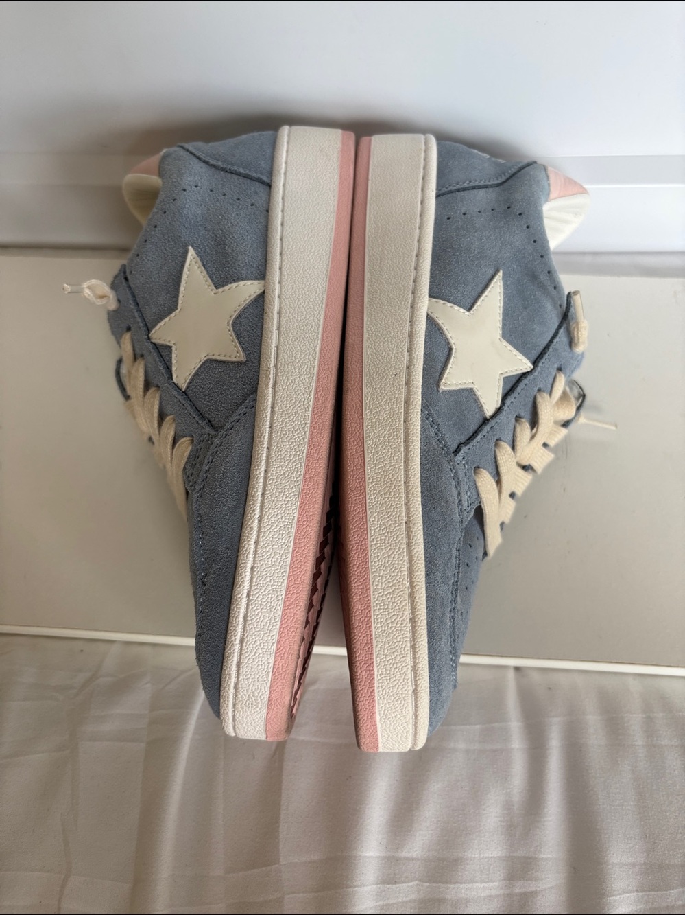 Vintage Havana Women’s Denisse Suede Sneakers Blue Cream Pink Size 8.5 - Picture 5 of 9